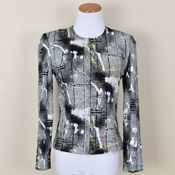 Joseph Ribkoff Jackets & Coats Joseph Ribkoff Newsprint Newspaper